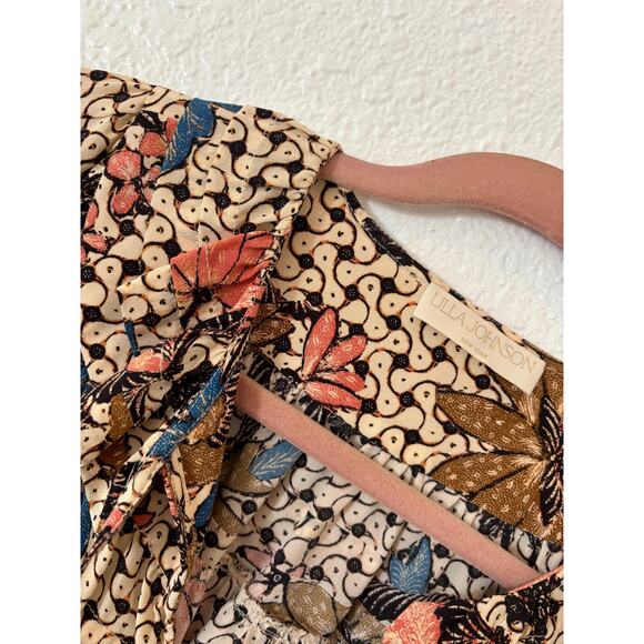 Ulla Johnson Aria Silk Floral Blouse Boho Romantic Modern Boho Whimsy 8 M - Picture 2 of 7